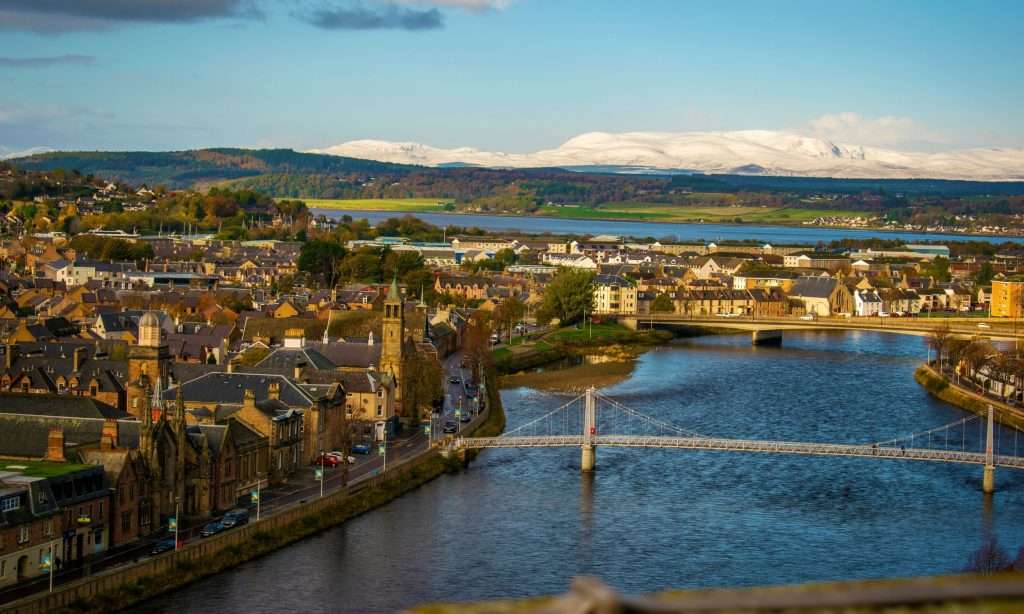 an aerial shot of inverness